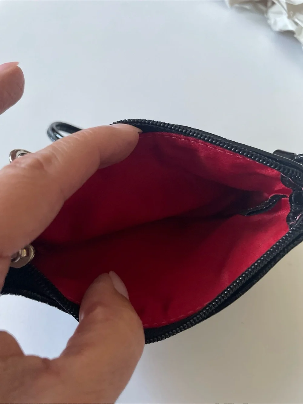 Coach Poppy Red Plaid Signature Wristlet